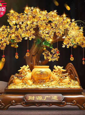 聚善缘貔貅招财聚宝盆摆件客厅酒柜发财树聚财装饰品店铺收银台开