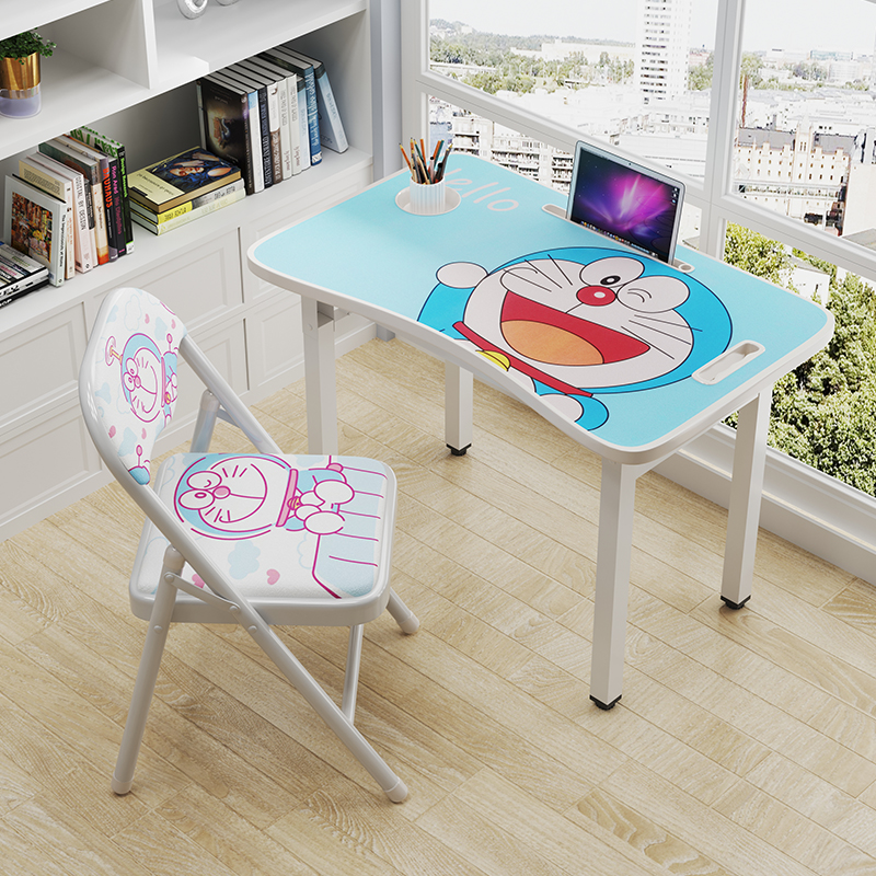 简约现代简易折叠学习桌小型家用椅子小学生书桌儿童写字桌椅套装-封面