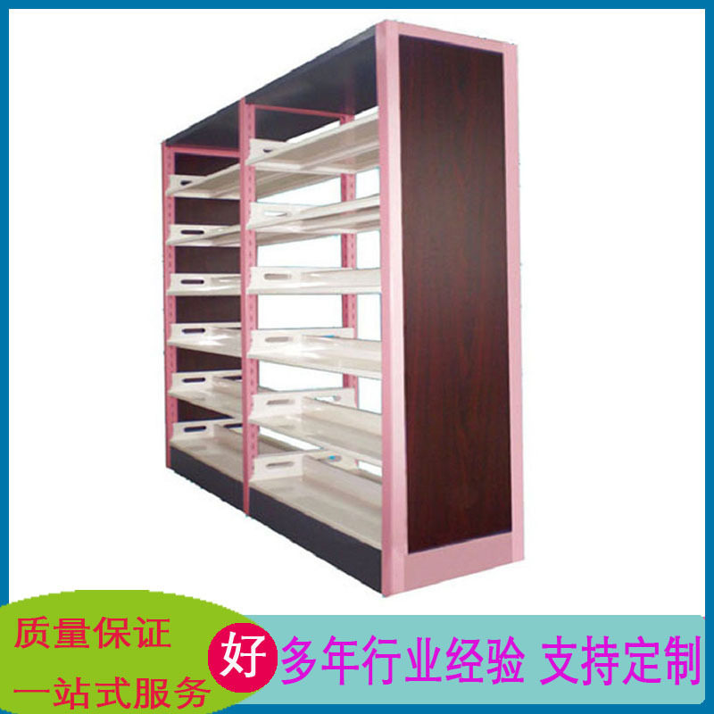 图书馆书架福建双面套色书柜江西瑞鑫批发阅览室书桌书柜现货供应