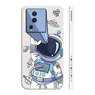 适用IQOONeo7手机壳新款液态硅胶vivo爱酷neo7竞速版电镀男生iqooneo7se卡通望远镜宇航员全包防摔软女保护套