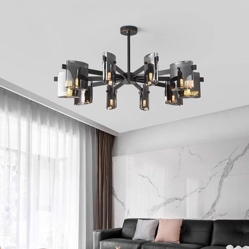 铁艺客厅吊灯意式极简主灯现代简约轻奢黑色高端卧室餐厅中山灯具