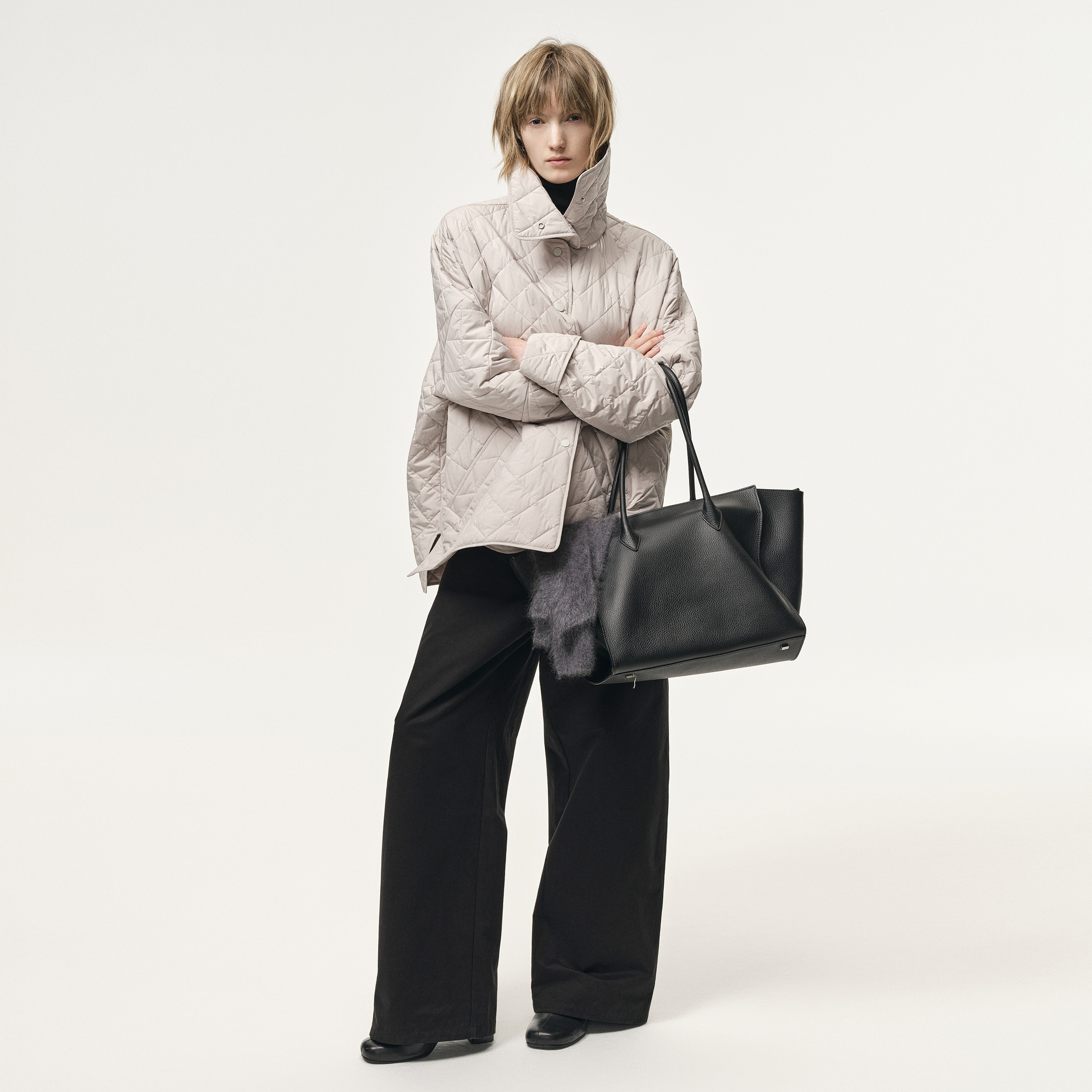 白弓“轻暖系列”菱形格棉套装短款棉衣外套+棉半裙冬57088/57569