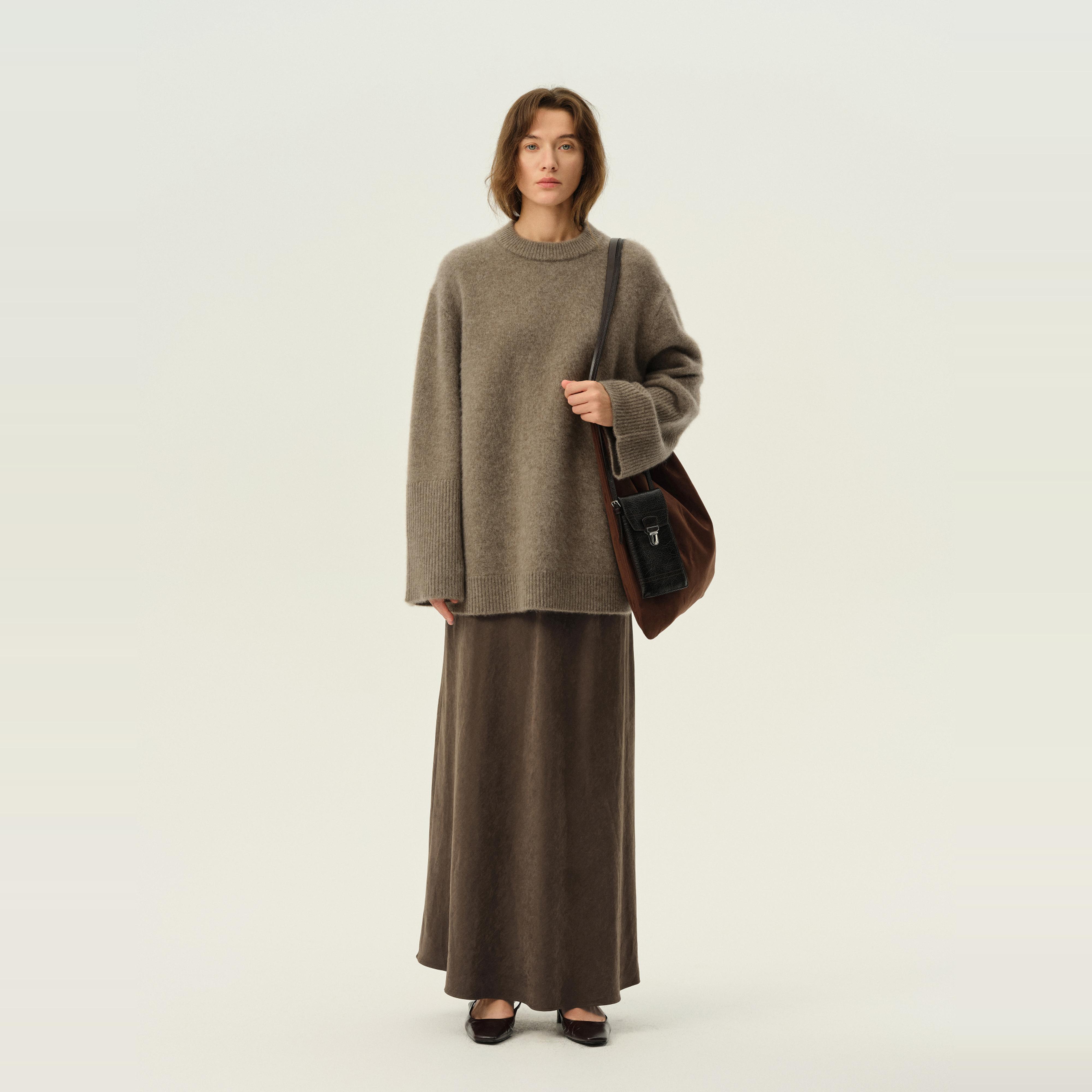 白弓indicia羊毛半身裙秋冬