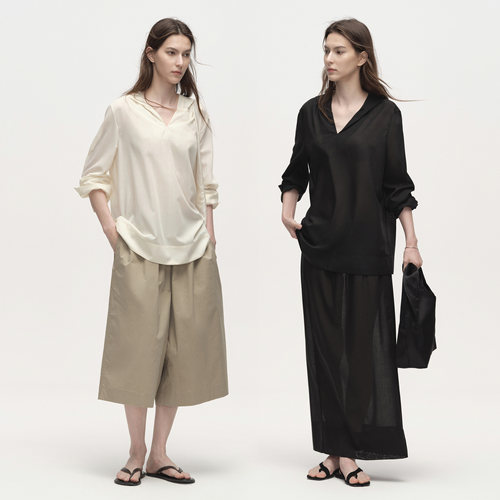 白弓“可机洗羊毛系列”超轻感都市时髦防晒长袖上衣女夏季53925