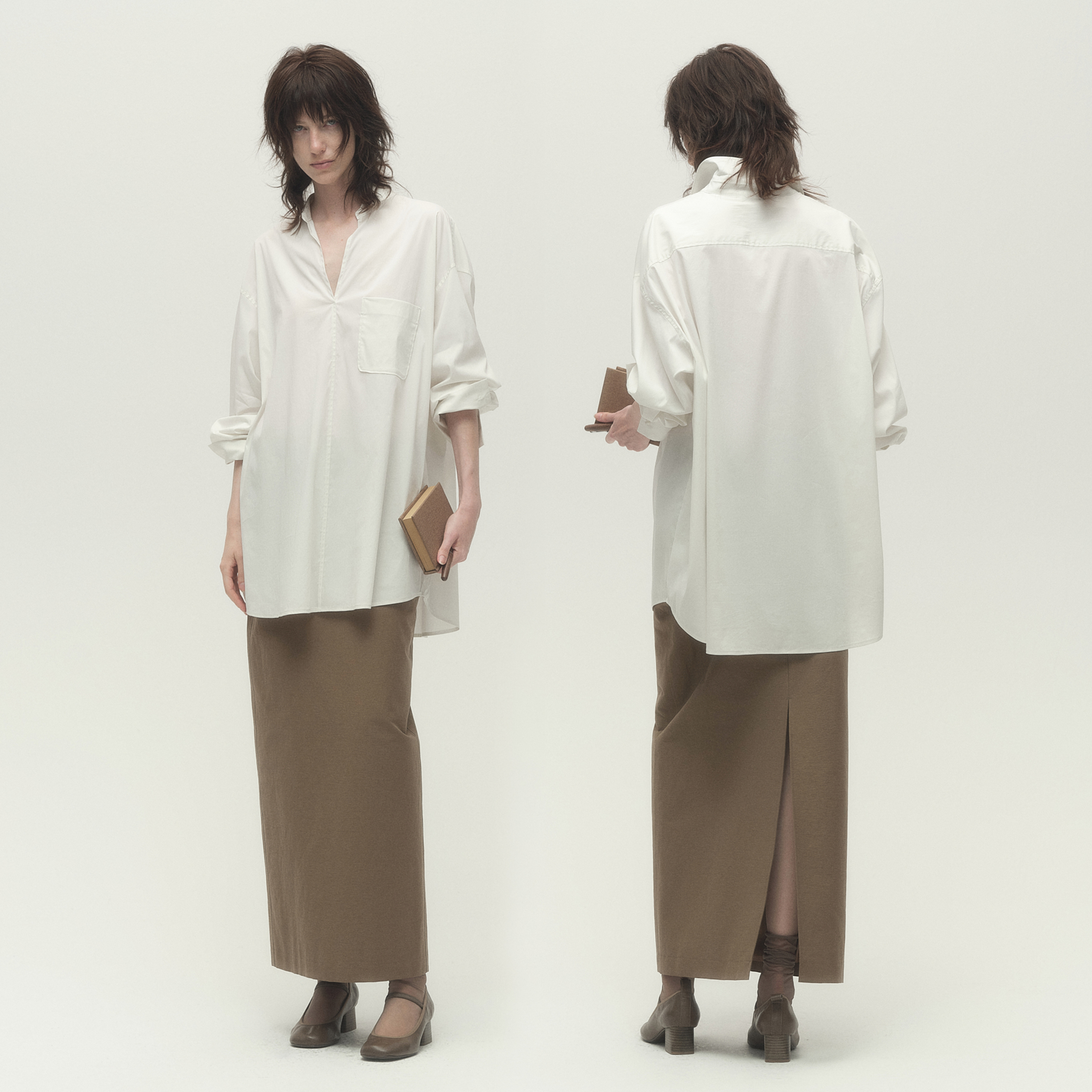 白弓定制棉立裁H版包身包臀裙女长款半身裙长裙子早秋新款55692