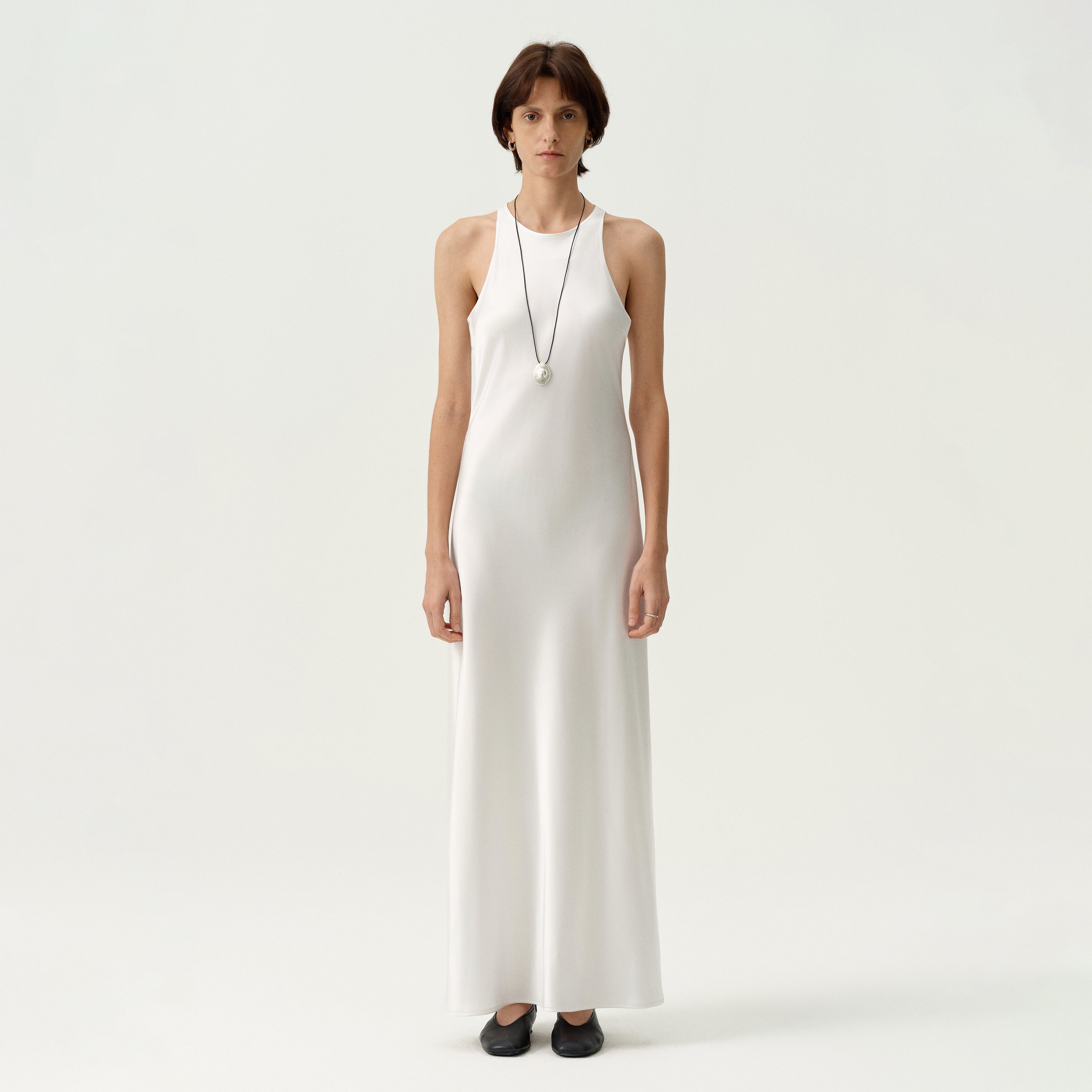 白弓通勤社交感醋酸连衣裙