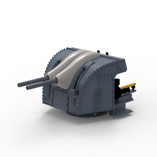老姚 各比例英国海军 102mm /45QF HA MkXVI双联副炮含炮衣