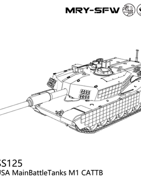 预售SS64125 1/64 美国 主战坦克 M1 CATTB