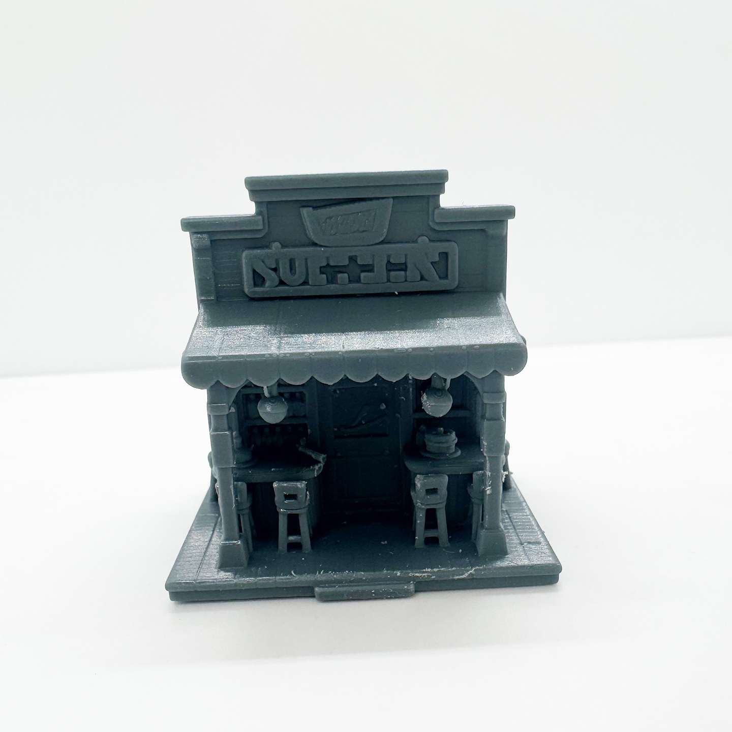 3D打印 微缩西部风格酒馆场景模型 细节款店面家具 DIY 一体素模