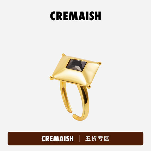 CREMAISH18k金锆石Louvre戒指