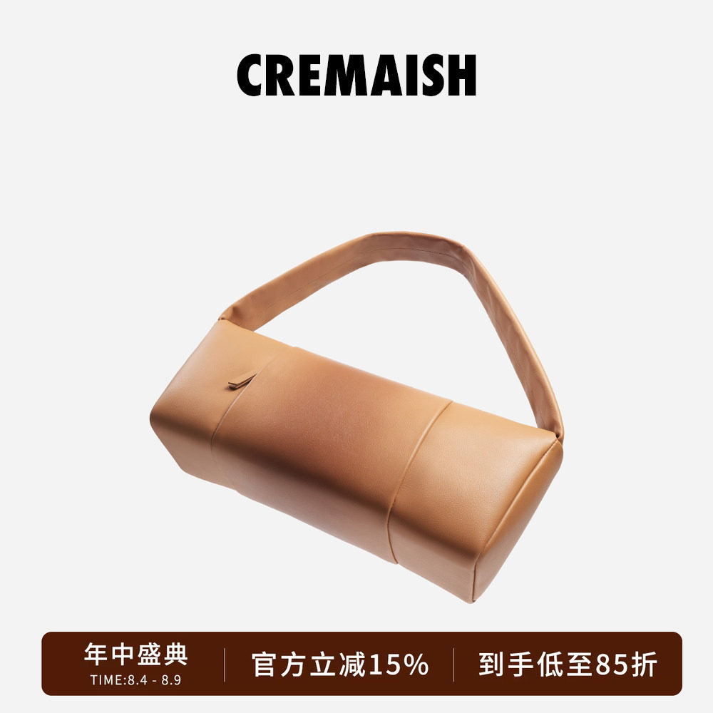 CREMAISH头层牛皮革法棍包
