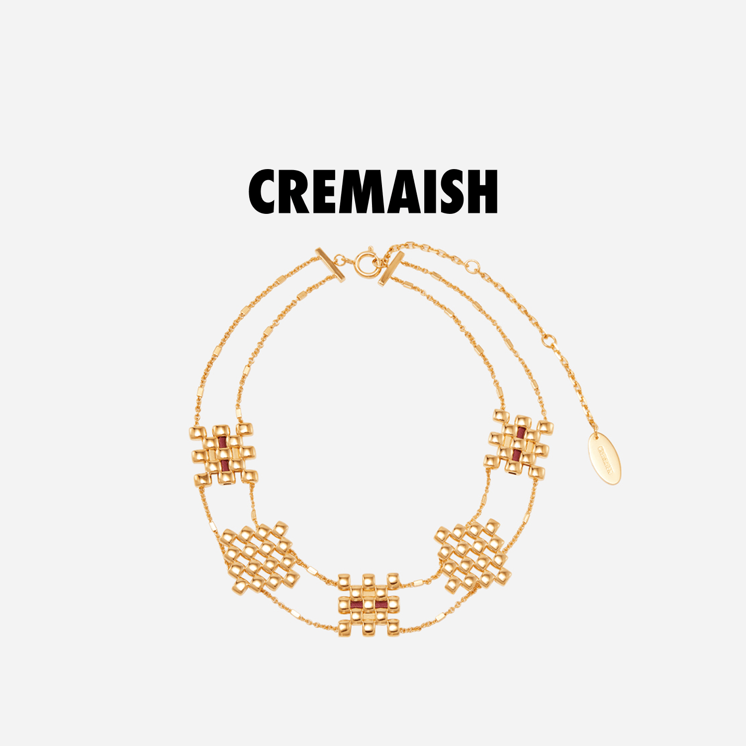 CREMAISH高级气质百搭方菱形项链