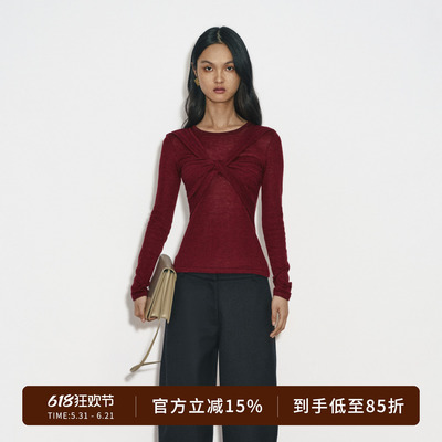 CREMAISH微透绑带针织衫