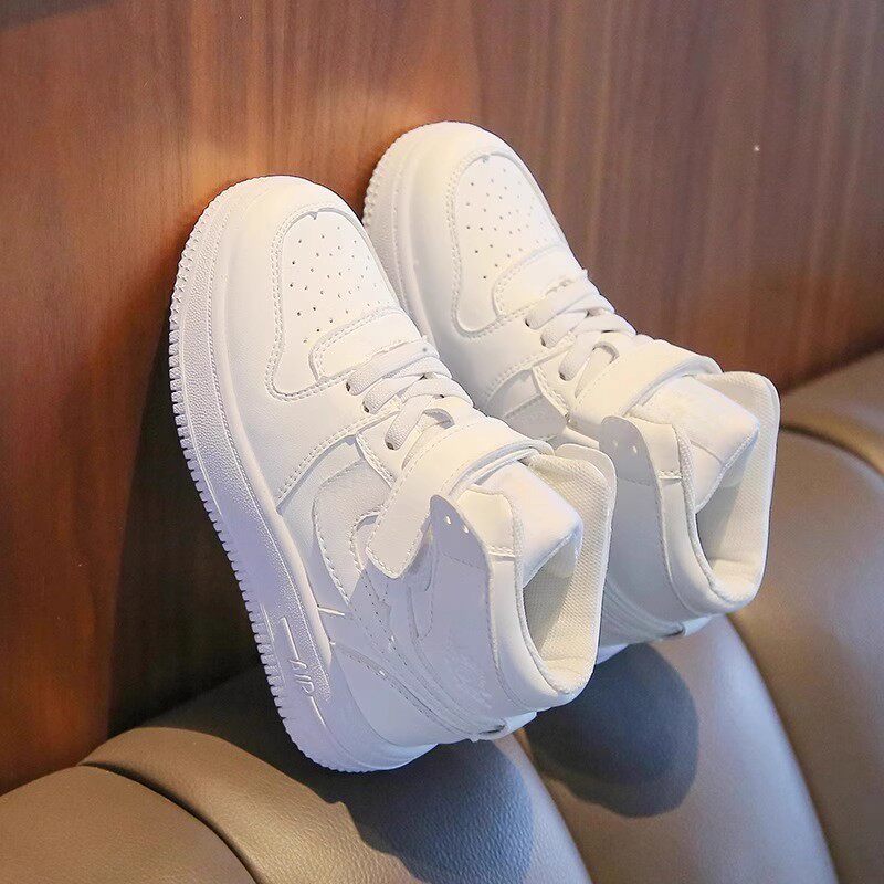 netx Alice儿童高帮板鞋2025春秋新款韩版男童真皮透气女童小白鞋