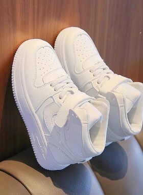 netx Alice儿童高帮板鞋2025春秋新款韩版男童真皮透气女童小白鞋