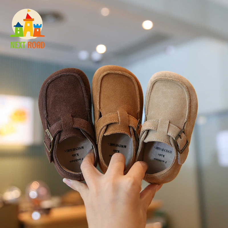 GSRG儿童勃肯鞋软皮女皮鞋男童休闲豆豆鞋英伦风复古勃肯乐福鞋子