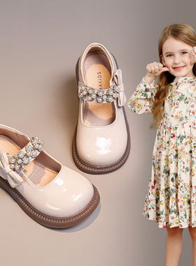 netx LONG 女童鞋小皮鞋2025新款夏季黑色春秋款单鞋英伦小公主鞋