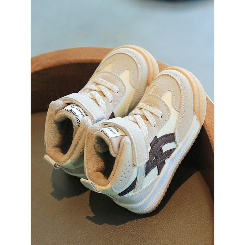 netx inss男童鞋子2025秋冬新款高帮加绒女童板鞋小童运动二棉鞋