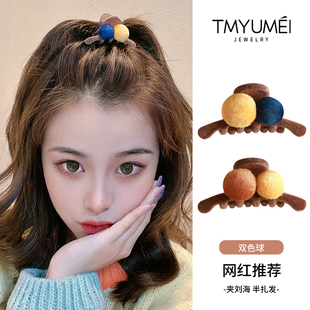 小发夹女侧边刘海发卡前额秋冬短烫发抓夹小号高马尾头顶夹子头饰