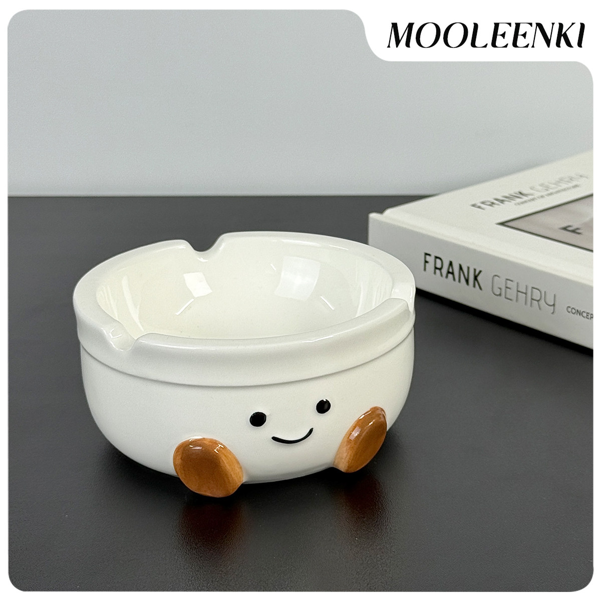 慕伦奇创意陶瓷胖墩墩烟灰缸可爱收纳烟缸灰家用客厅办公室摆件