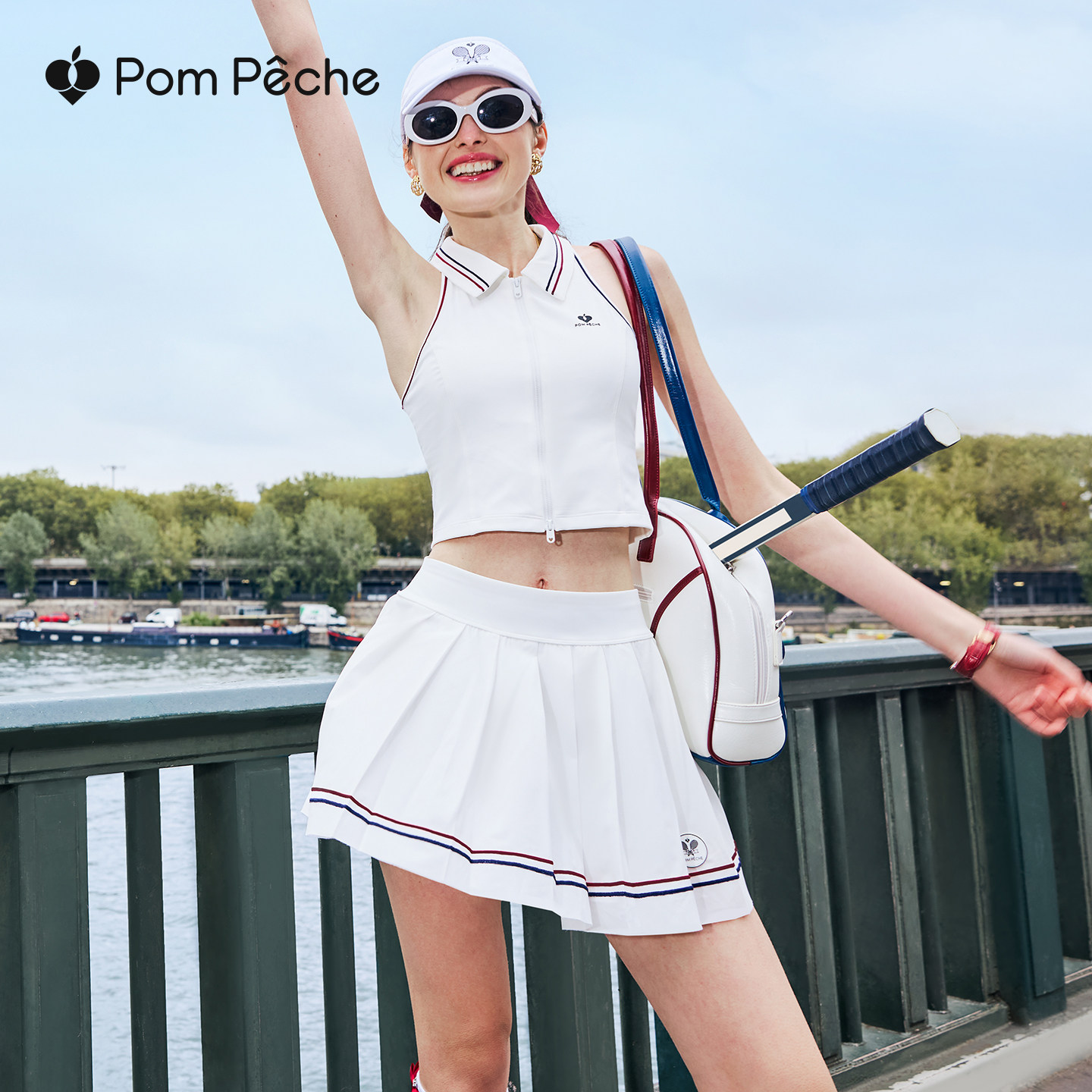 巴黎限定彭派奇网球百褶运动短裙