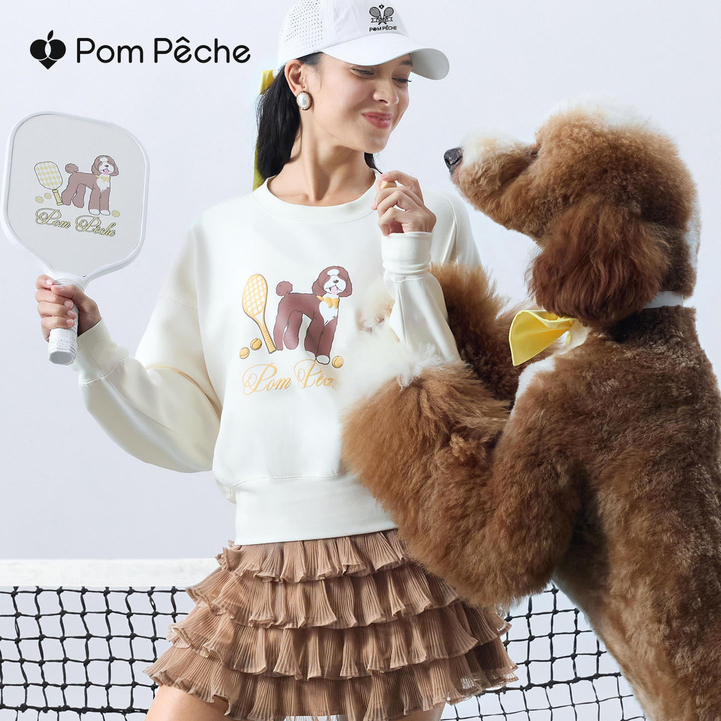 彭派奇运动卫衣圆领萌宠小狗图案