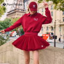 蓬蓬纱网球裙女含安全裤 网纱运动短裙瑜伽羽毛球跑步半裙PomPeche