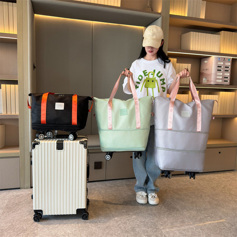 德国带万向轮轮子的旅行包女大容量套拉杆旅游收纳袋可折叠行李箱