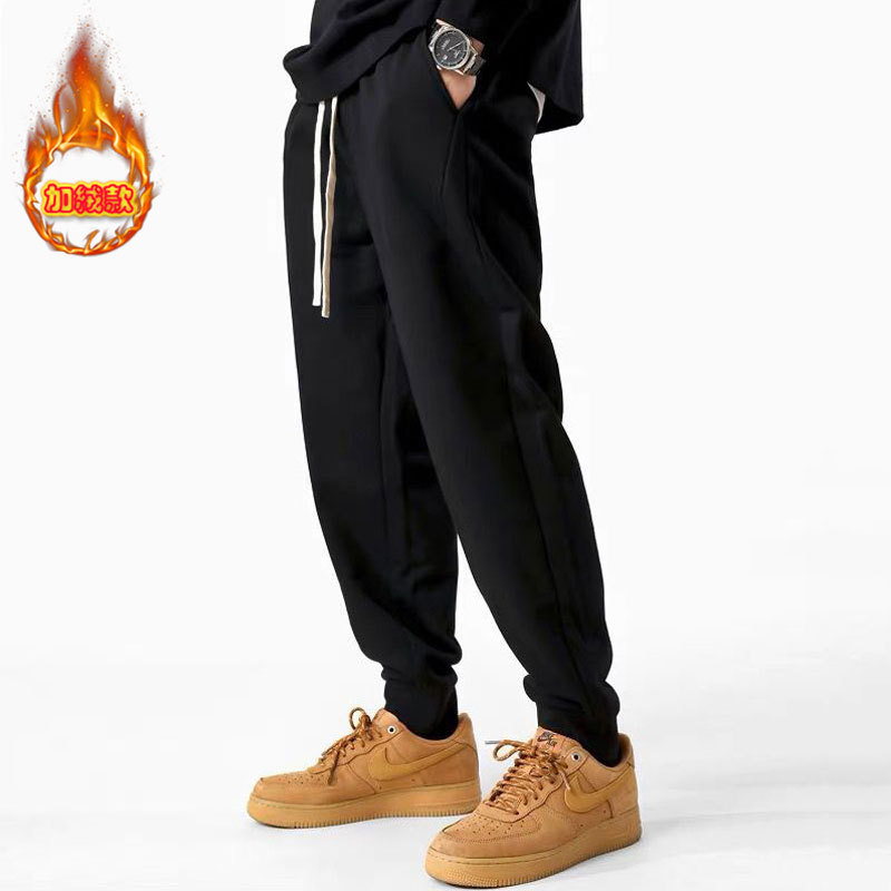 仓树一石潮牌束脚卫裤男春秋款2025新款哈伦裤黑色重磅休闲裤