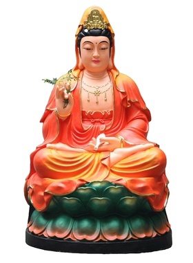 树脂观音寺庙红衣观世音菩萨