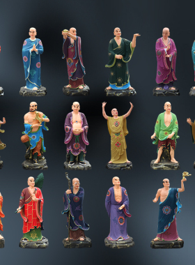 寺庙十八罗汉像玻璃钢树脂佛像