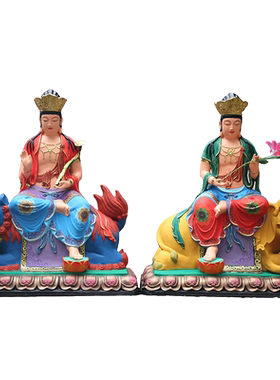 树脂玻璃钢文殊普贤寺庙佛像