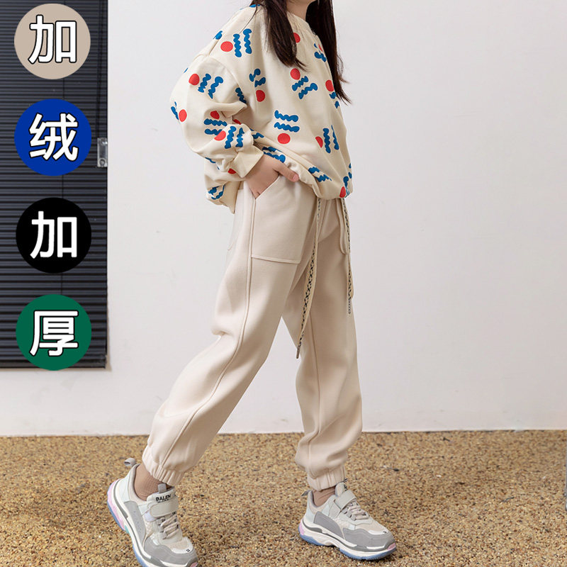 乔奇兔加绒加厚童裤防风裤沐丝绒