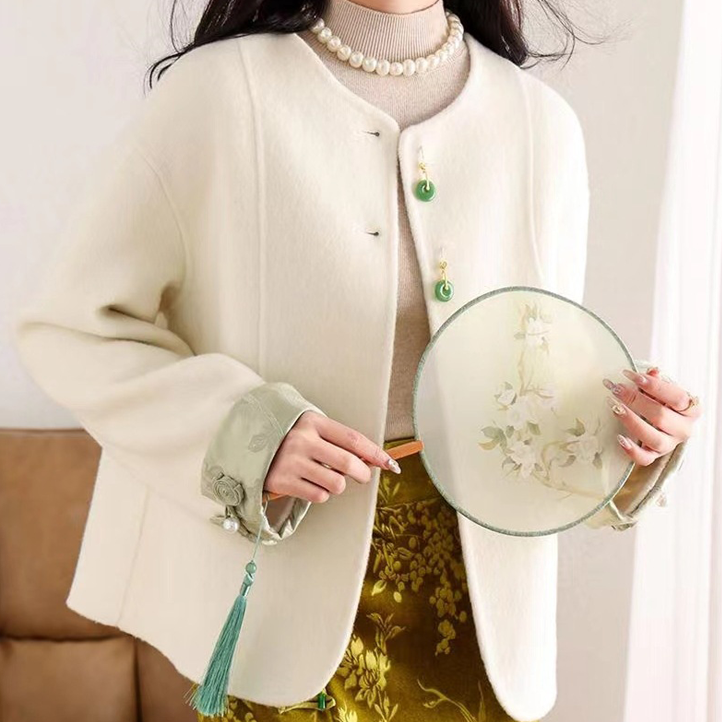 新中式国潮风小个子毛呢外套