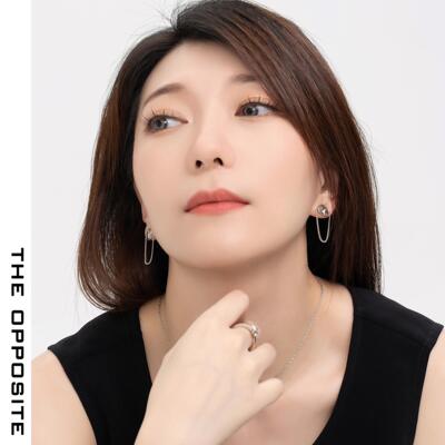 镜相TO八芒星罗盘翻转耳钉中性款