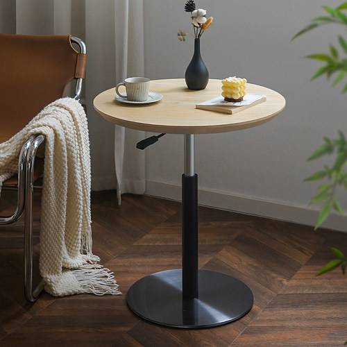 中古实木茶几现代简约升降沙发边几边桌家用小户型客厅阳台小圆桌