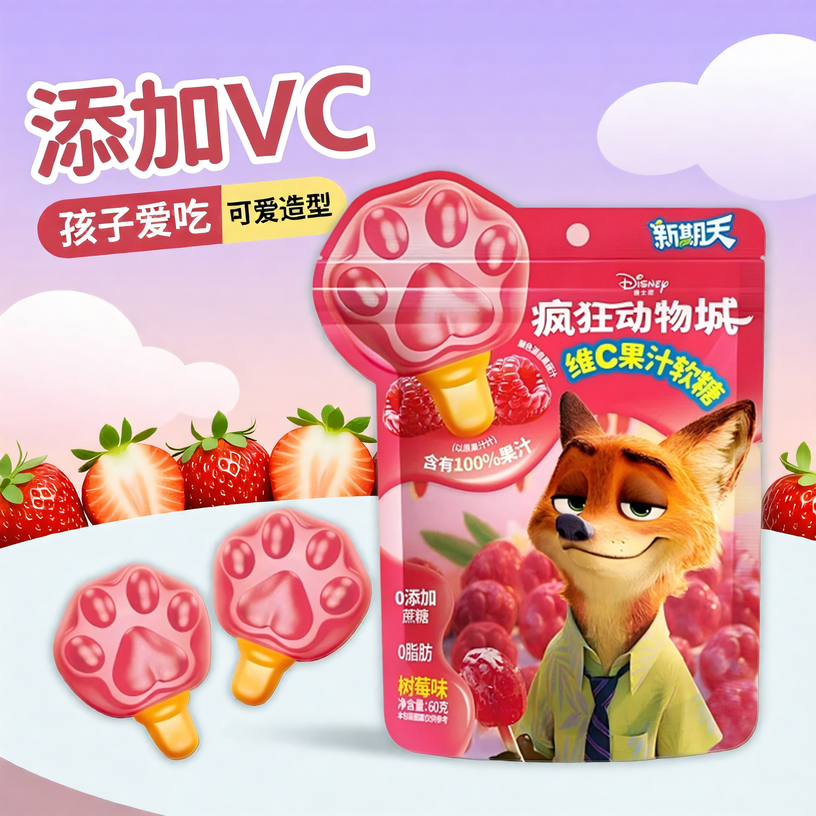 新期天儿童学生小零食软糖疯狂动物城维c果汁软糖mini棒棒糖60g,零食/坚果/特产,棒棒糖,淘宝优惠券,粉丝福利购,淘宝优惠卷