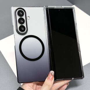 带前框中轴W26适用三星GalaxyZFold7手机壳ZFold6渐变色透明全包ZFold5防摔0零透内置磁吸高清Galaxy
