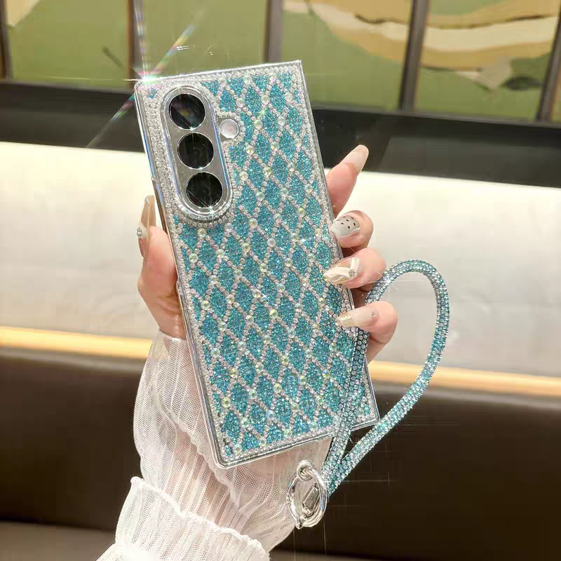 折叠屏手机壳水钻带手链