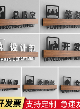 时尚创意公司设计总监办公室门牌定制开发部品质采购部仓储部亚克力标识牌企业活动策划部门科室牌指示牌订做