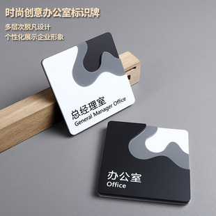 创意综合办公室门牌公司总经理室亚克力标识牌接待洽谈室会议室科室牌设计总监董事长室标牌直播间标志牌定制