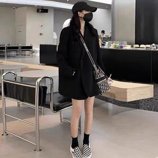 黑色西装 宽松休闲廓形气质西服 外套女oversize高级感2023春秋新款