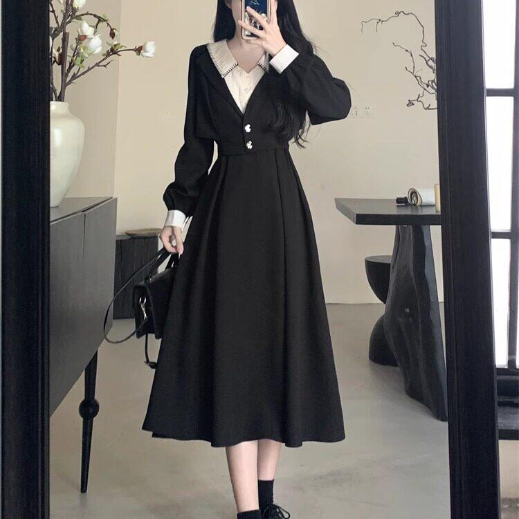 大尺码教资面试polo洋装女装夏季新款收腰微胖mm长裙通勤套装裙子