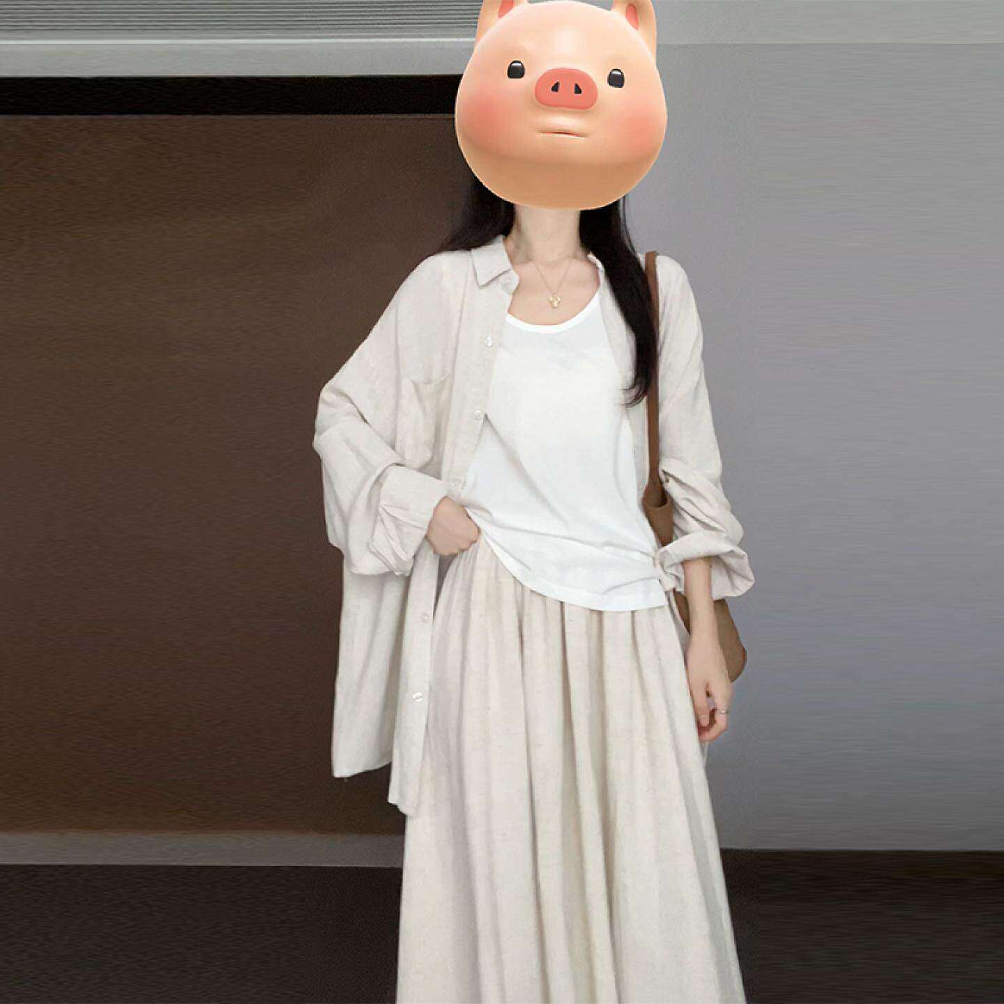 2026新款早春穿搭衬衫式洋装子女装新中式国风套装长裙高级感夏季