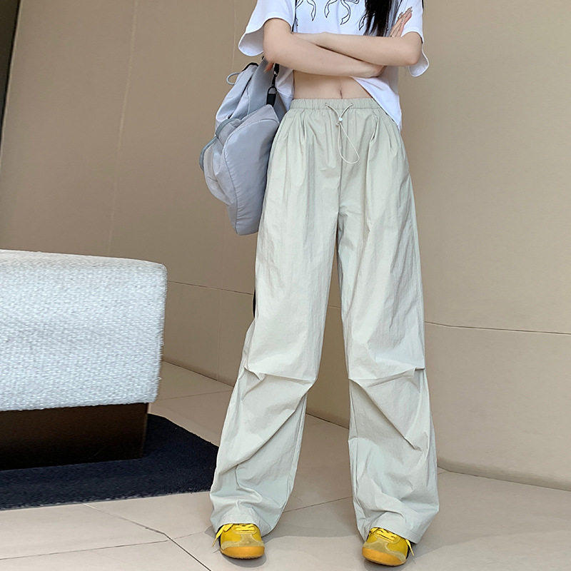 adre工装裤女2026夏季新款降落伞宽松显瘦速干抽绳运动休闲直筒裤