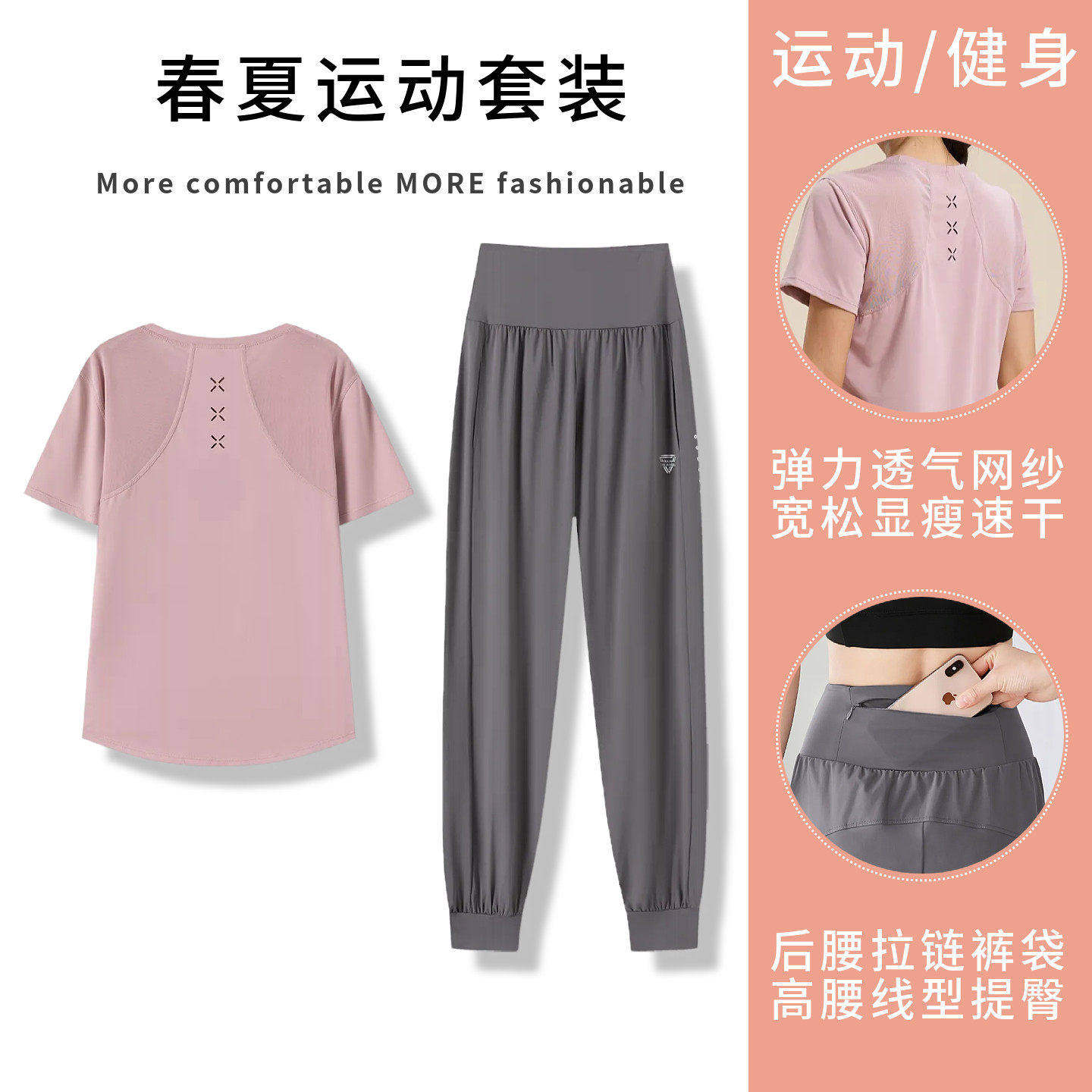 米兰风MDCW瑜伽服女大码胖mm健身服短袖专业跑步训练服运动衣套装
