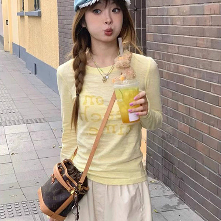 法国MDCW防晒罩衫女夏季薄款微透修身短款辣妹长袖t恤设计感上衣