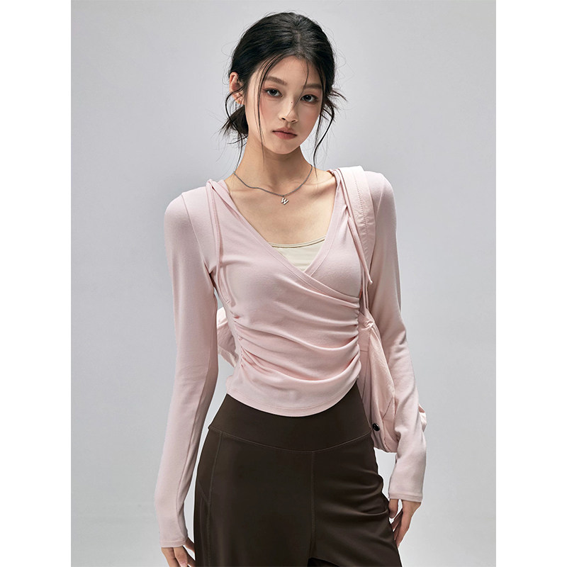 米兰风MDCW少女感瑜伽服长袖收腰显瘦运动罩衫透气普拉提训练上衣