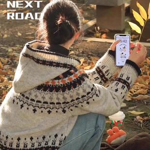 冬新款 外套巴恩风女装 圣诞 road复古费尔岛毛衣针织开衫 Native