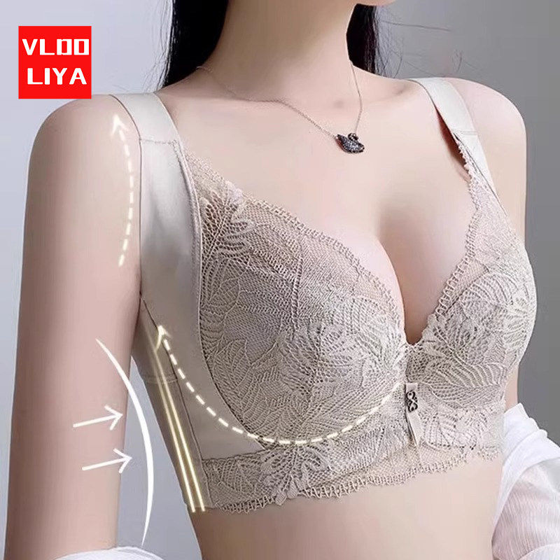维多利亞文胸罩薄款大胸显小聚拢收副乳防下垂矫正外扩调整型内衣